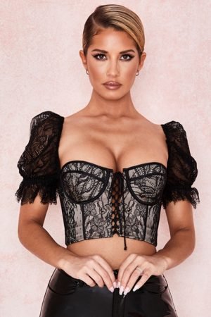 Susana Black Lace Corset Top